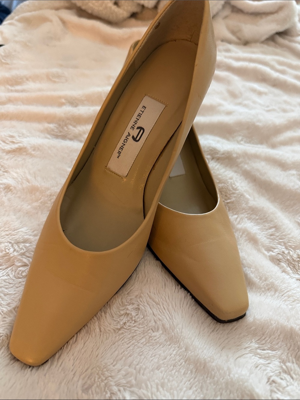 Etienne Aigner Nude/Tan Pointed-Toe Pumps